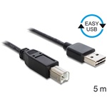Delock Easy-USB A -> USB-B 2.0 M/M adatkábel 5m fekete