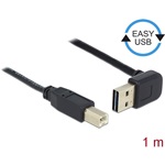 Delock Easy-USB A -> USB-B 2.0 M/M adatkábel 1m fekete 90°/egyenes