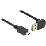 Delock Easy-USB A -> USB-B 2.0 mini M/M adatkábel 1m fekete 90°/egyenes