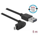 Delock Easy-USB A -> EasyUSB micro-B M/M adatkábel 5m fekete Egyenes/90°