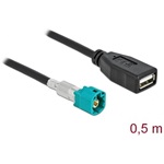Delock HSD Z -> USB-A 2.0 M/F adatkábel 0.5m fekete
