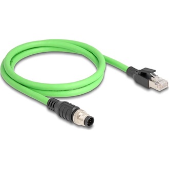 Delock Kábel M12 A kódolt 8 tűs apa - RJ45 apa PUR (TPU) 1 m