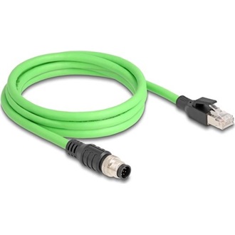 Delock Kábel M12 A kódolt 8 tűs apa - RJ45 apa PUR (TPU) 2 m