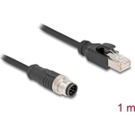 Delock Kábel M12 A kódolt 8 tűs apa - RJ45 apa PVC 1 m