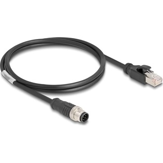 Delock Kábel M12 A kódolt 8 tűs apa - RJ45 apa PVC 1 m
