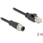 Delock Kábel M12 A kódolt 8 tűs apa - RJ45 apa PVC 2 m
