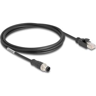 Delock Kábel M12 A kódolt 8 tűs apa - RJ45 apa PVC 2 m