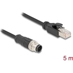 Delock Kábel M12 A kódolt 8 tűs apa - RJ45 apa PVC 5 m