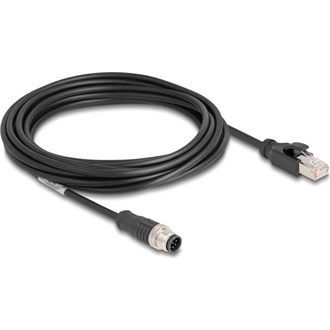Delock Kábel M12 A kódolt 8 tűs apa - RJ45 apa PVC 5 m
