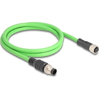 Delock Kábel M12 A kódolt 8 tűs apa - anya PUR (TPU) 1 m