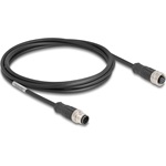 Delock Kábel M12 A kódolt 8 tűs apa - anya PVC 2 m