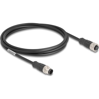 Delock Kábel M12 A kódolt 8 tűs apa - anya PVC 2 m