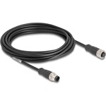 Delock Kábel M12 A kódolt 8 tűs apa - anya PVC 5 m