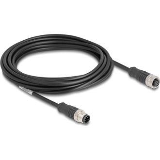 Delock Kábel M12 A kódolt 8 tűs apa - anya PVC 5 m