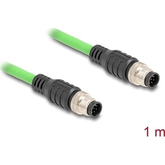 Delock Kábel M12 A kódolt 8 tűs apa - apa PUR (TPU) 1 m