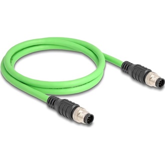 Delock Kábel M12 A kódolt 8 tűs apa - apa PUR (TPU) 1 m