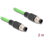 Delock Kábel M12 A kódolt 8 tűs apa - apa PUR (TPU) 2 m