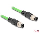 Delock Kábel M12 A kódolt 8 tűs apa - apa PUR (TPU) 5 m