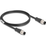 Delock Kábel M12 A kódolt 8 tűs apa - apa PVC 1 m