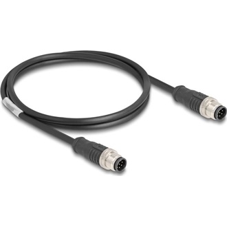 Delock Kábel M12 A kódolt 8 tűs apa - apa PVC 1 m