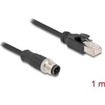 Delock Kábel M12 D kódolt 4 tűs apa - RJ45 apa PVC 1 m