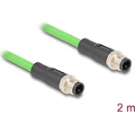 Delock Kábel M12 D kódolt 4 tűs apa - apa PUR (TPU) 2 m