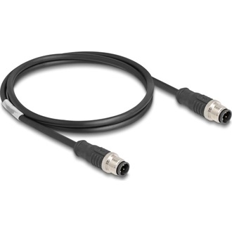 Delock Kábel M12 D kódolt 4 tűs apa - apa PVC 1 m