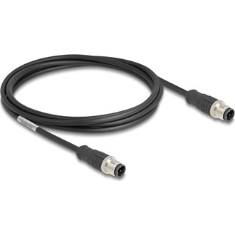 Delock Kábel M12 D kódolt 4 tűs apa - apa PVC 2 m