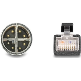 Delock Kábel M12 X kódolt 8 tűs apa - RJ45 apa PVC 1 m
