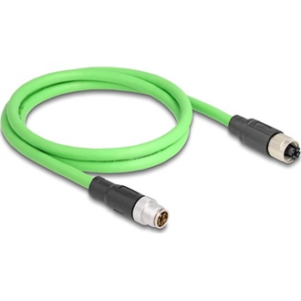 Delock Kábel M12 X kódolt 8 tűs apa - anya PUR (TPU) 1 m