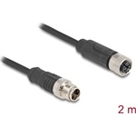 Delock Kábel M12 X kódolt 8 tűs apa - anya PVC 2 m