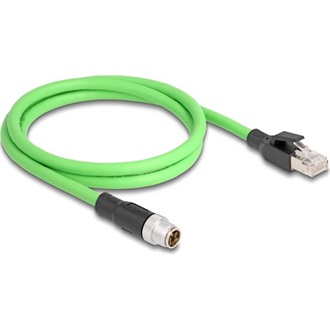 Delock Kábel M12 X kódolt 8 tűs apa - apa PUR (TPU) 1 m