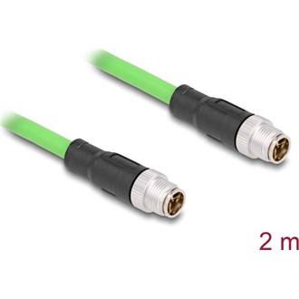 Delock Kábel M12 X kódolt 8 tűs apa - apa PUR (TPU) 2 m