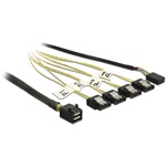 Delock SAS mini SFF-8643 -> 4db SATA F/F adatkábel 0.5m + sideband
