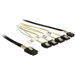 Delock SAS mini SFF-8087 -> 4db SATA F/F adatkábel 1m +sideband