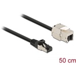 Delock RJ45 CAT6A S/FTP -> RJ45 CAT6A S/FTP M/F keystone modul 0.5m fekete
