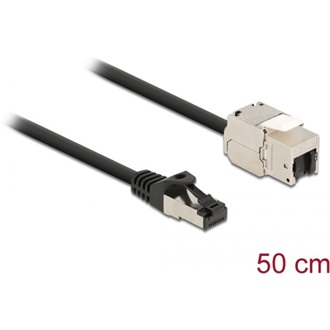 Delock RJ45 CAT6A S/FTP -> RJ45 CAT6A S/FTP M/F keystone modul 0.5m fekete