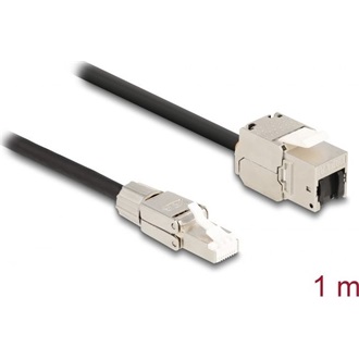 Delock RJ45 CAT6A S/FTP -> RJ45 CAT6A S/FTP M/F keystone modul 1m fekete