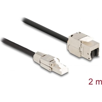 Delock RJ45 CAT6A S/FTP -> RJ45 CAT6A S/FTP M/F keystone modul 2m fekete