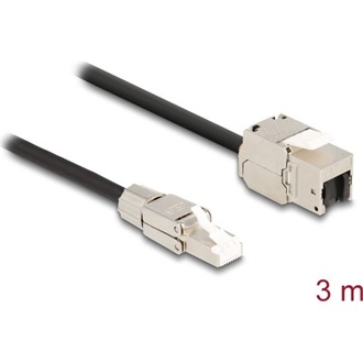 Delock RJ45 CAT6A S/FTP -> RJ45 CAT6A S/FTP M/F keystone modul 3m fekete