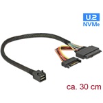 Delock SAS mini SFF-8643 -> SAS SFF-8639 F/F adatkábel 0.3m fekete
