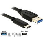 Delock USB-C -> USB-A 3.2 Gen 2 M/M adatkábel 0.5m fekete