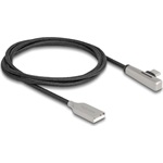 Delock USB-C -> USB-A 2.0 M/F adatkábel 1m fekete-ezüst , LED fénnyel, 90°/egyenes