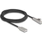 Delock USB-C -> USB-A 2.0 M/F adatkábel 2m fekete-ezüst , LED fénnyel, 90°/egyenes