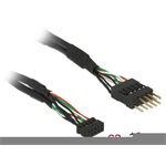Delock USB-A Pinheader 10pin -> USB-A pinheader 10pin F/M adatkábel 0.12m fekete 2/2,54mm