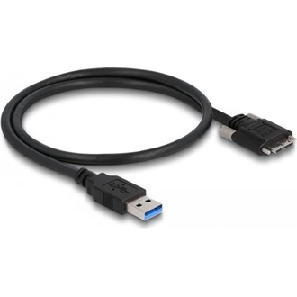 Delock Kábel USB 3.0 A-Típusú dugó - Micro-B Típusú dugó csavarokkal ellátott 0,5 m