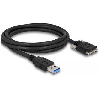 Delock Kábel USB 3.0 A-Típusú dugó - Micro-B Típusú dugó csavarokkal ellátott 2 m