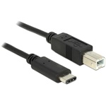 Delock USB-C -> USB-B 2.0 M/M adatkábel 0.5m fekete