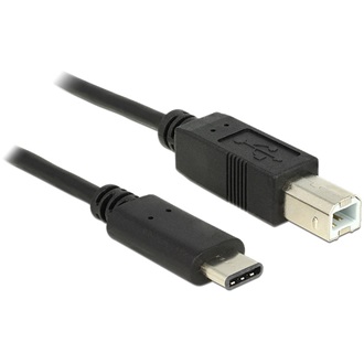 Delock USB-C -> USB-B 2.0 M/M adatkábel 0.5m fekete