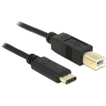 Delock USB-C -> USB-B 2.0 M/M adatkábel 2m fekete